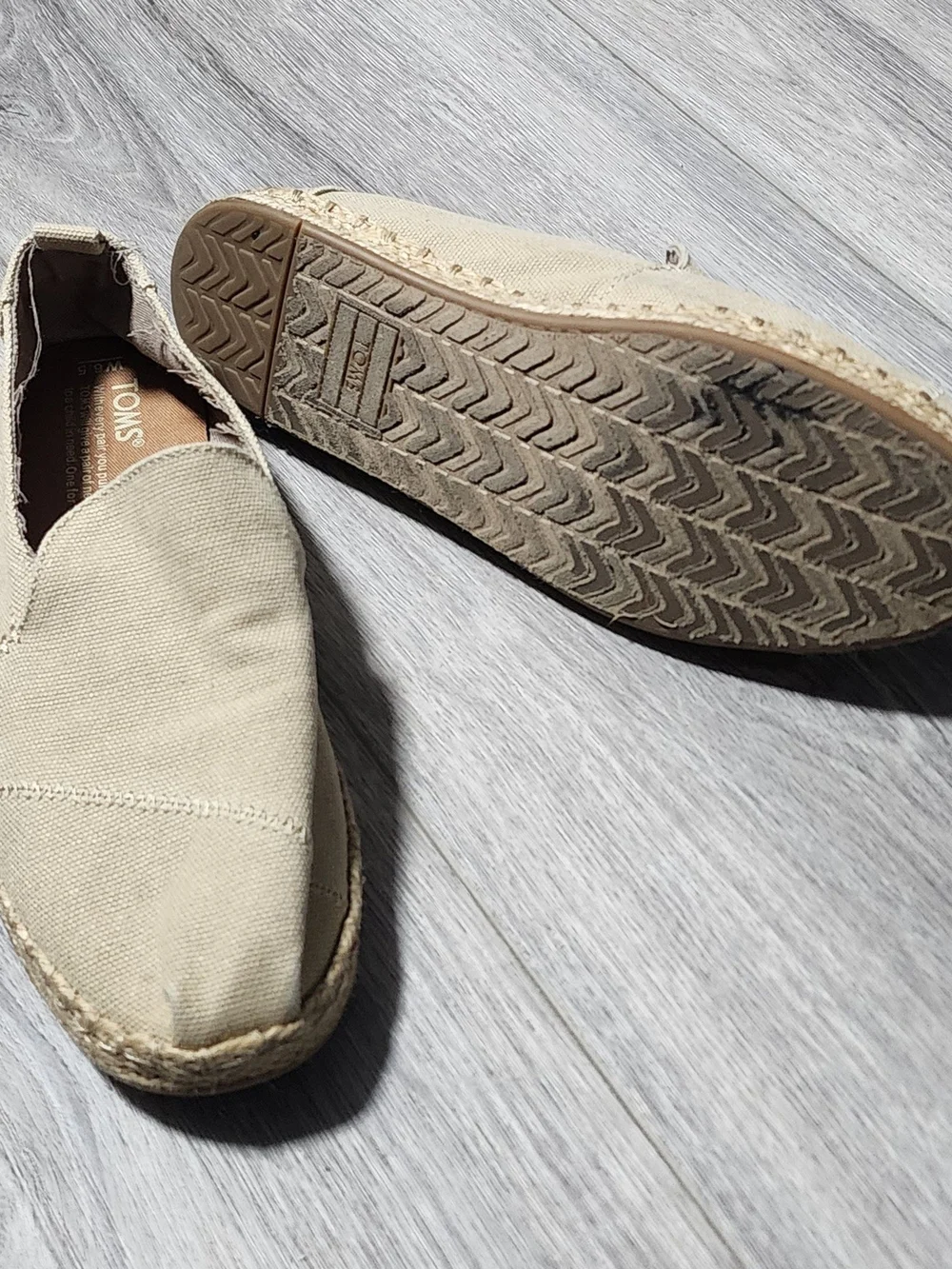 Toms Alpargata Rope Espadrilles Beige Slip On Flats Womens Size 6.5